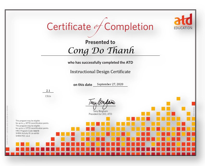 ATD Instructional Design Certificate